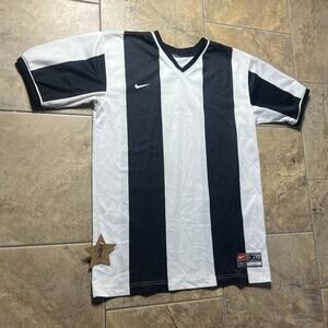 90s Nike striped soccer referee jersey